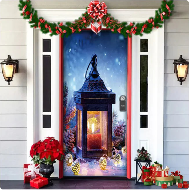 Background Fabric Door Hanging for Christmas Party Decoration