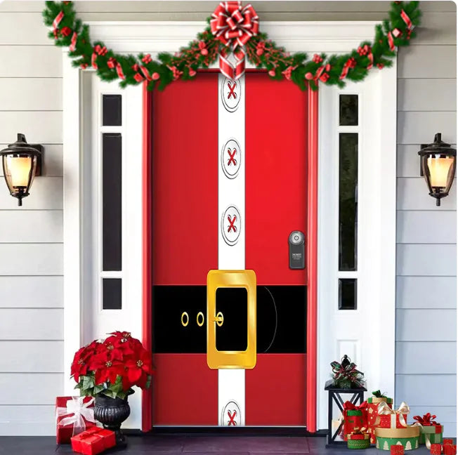 Background Fabric Door Hanging for Christmas Party Decoration