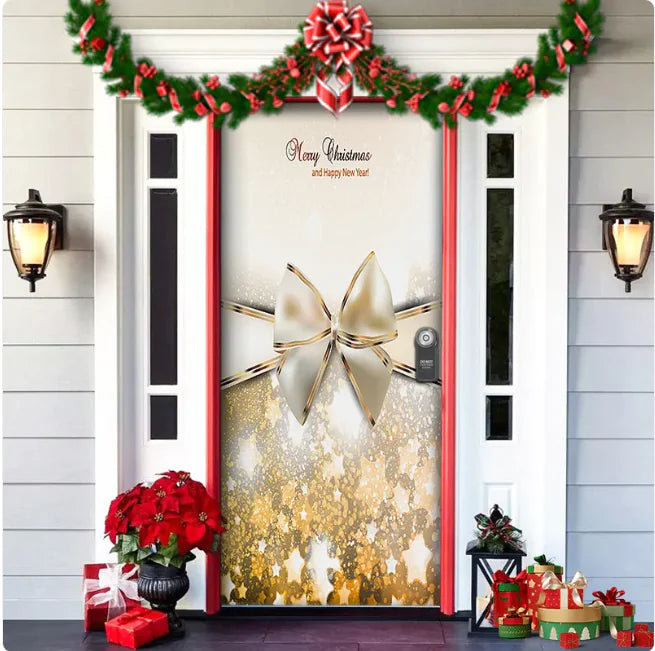 Background Fabric Door Hanging for Christmas Party Decoration