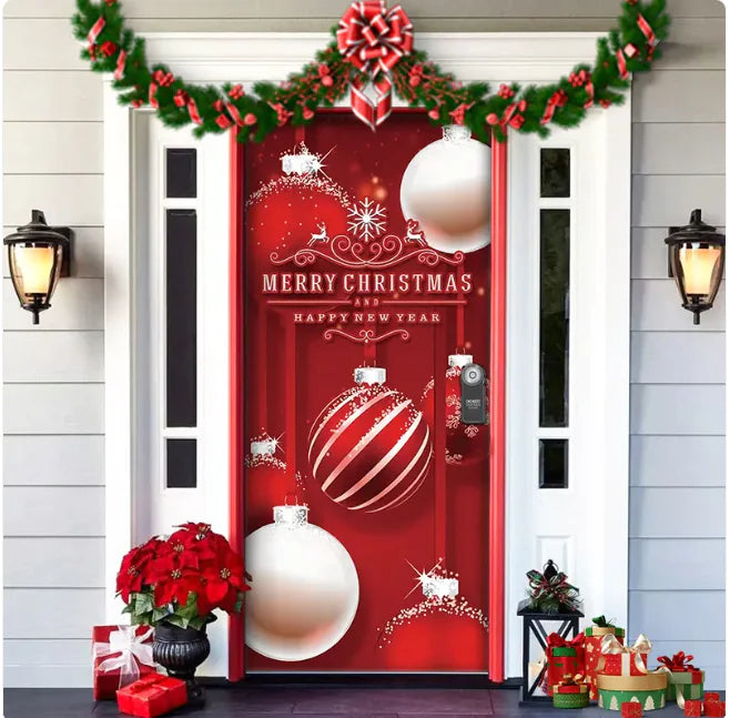 Background Fabric Door Hanging for Christmas Party Decoration