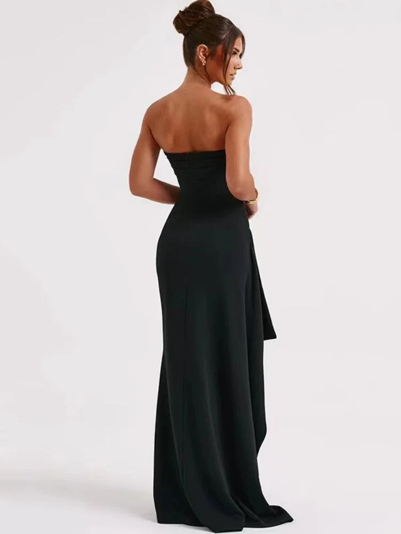 Black Backless Sleeveless Long Dress Elegant