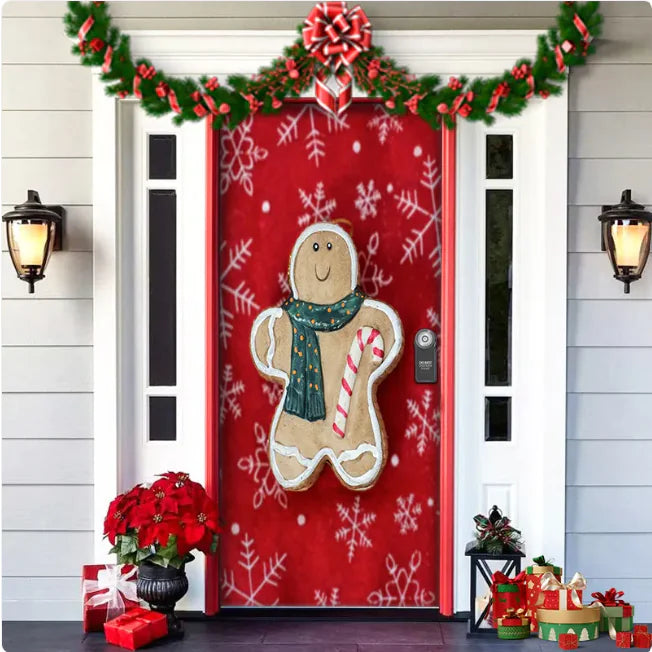 Background Fabric Door Hanging for Christmas Party Decoration