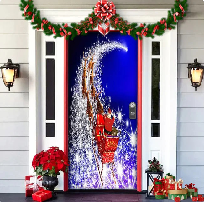 Background Fabric Door Hanging for Christmas Party Decoration