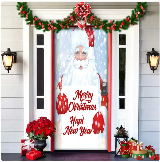 Background Fabric Door Hanging for Christmas Party Decoration