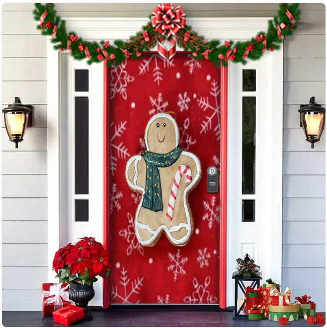 Background Fabric Door Hanging for Christmas Party Decoration