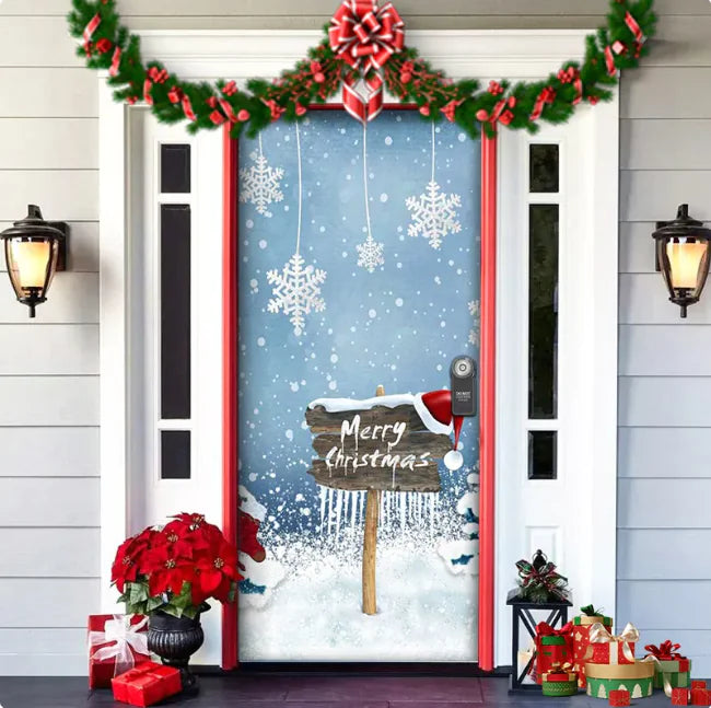 Background Fabric Door Hanging for Christmas Party Decoration