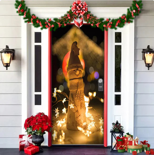 Background Fabric Door Hanging for Christmas Party Decoration