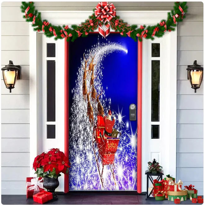 Background Fabric Door Hanging for Christmas Party Decoration