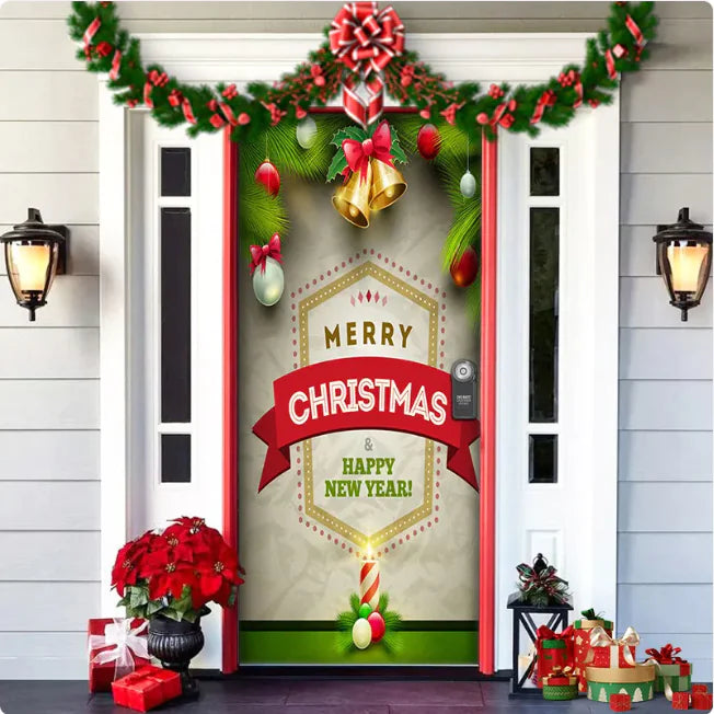 Background Fabric Door Hanging for Christmas Party Decoration