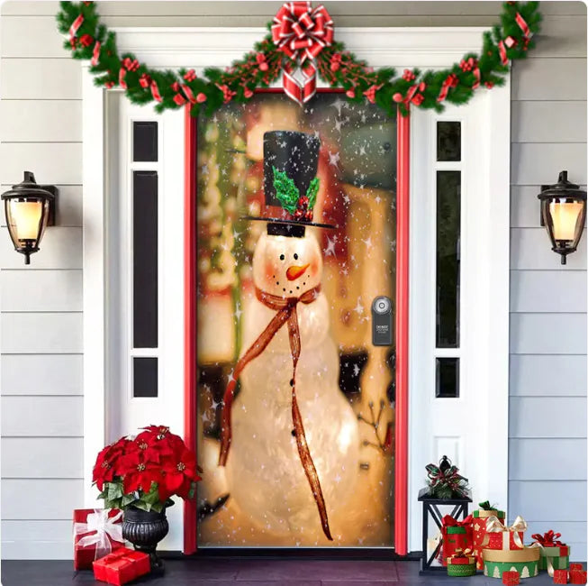 Background Fabric Door Hanging for Christmas Party Decoration