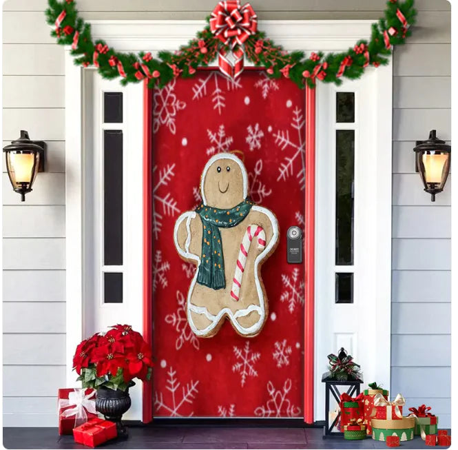 Background Fabric Door Hanging for Christmas Party Decoration