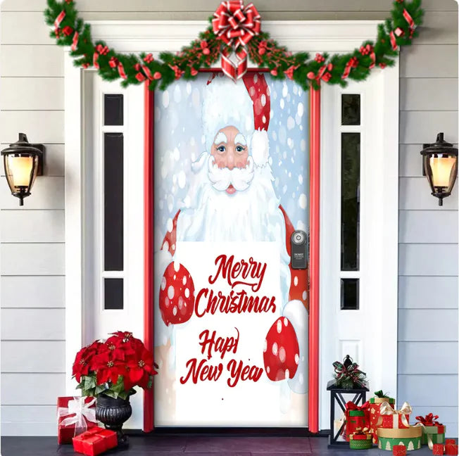 Background Fabric Door Hanging for Christmas Party Decoration