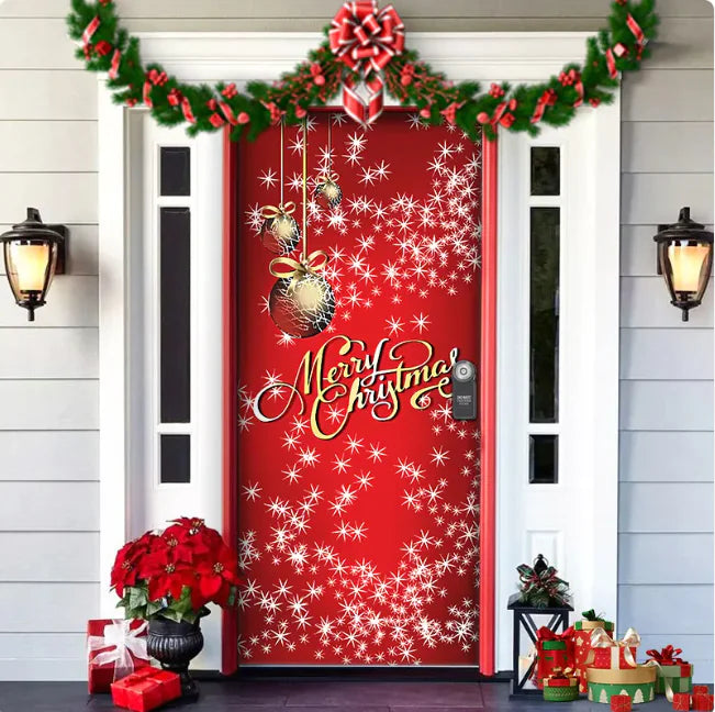 Background Fabric Door Hanging for Christmas Party Decoration